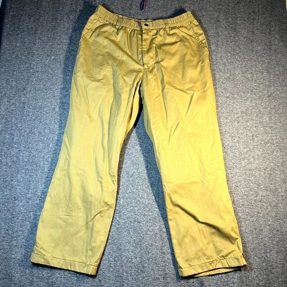 Haband's Ice House Flannel Lined Pants Slacks Mens 38M Elastic Waist Tan Brown - Picture 1 of 8